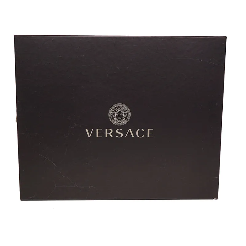 42 & 47 NEW $850 VERSACE Men White Leather SMILEY MEDUSA LOGO High-top SNEAKERS