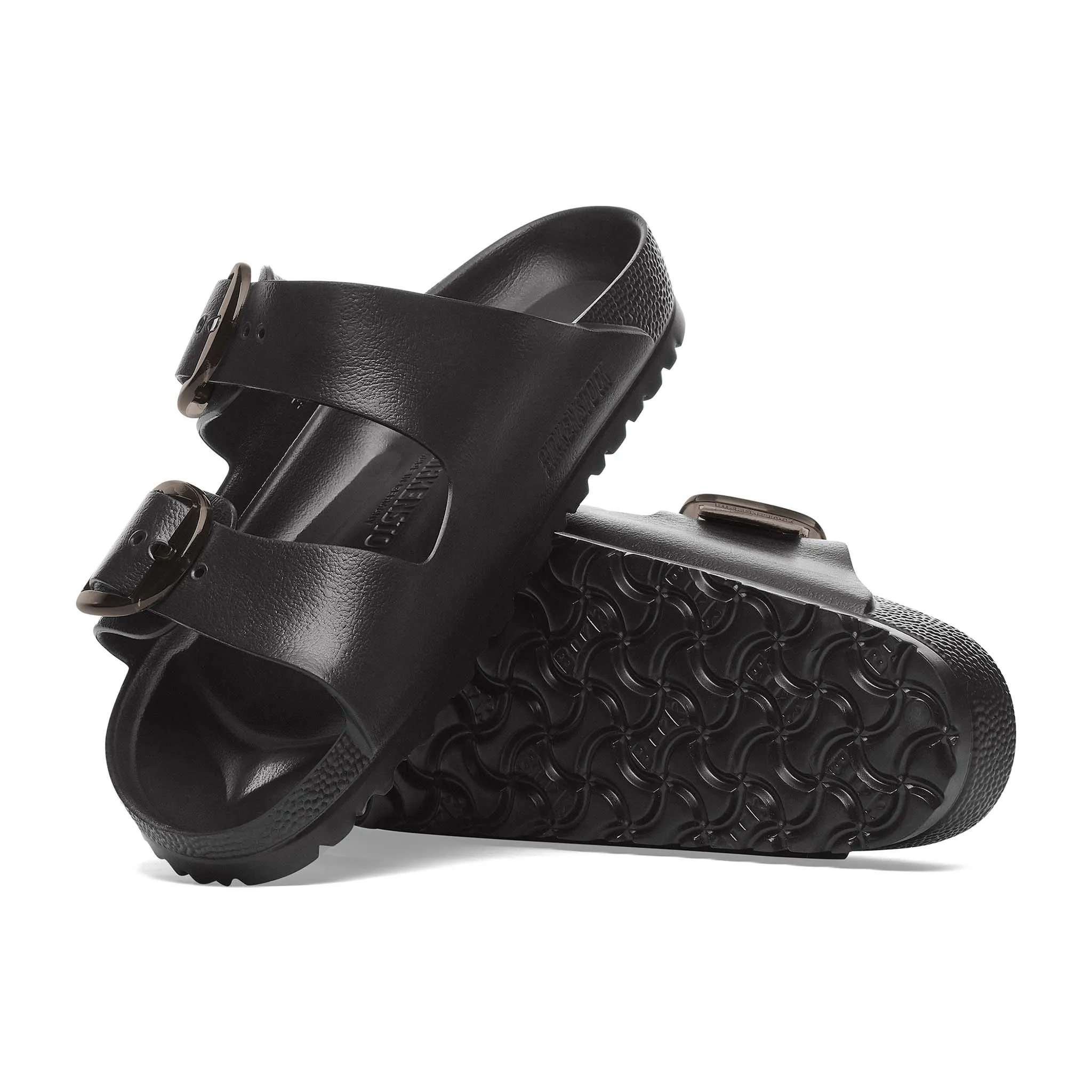 Arizona Big Buckle Eva Sandals in Black