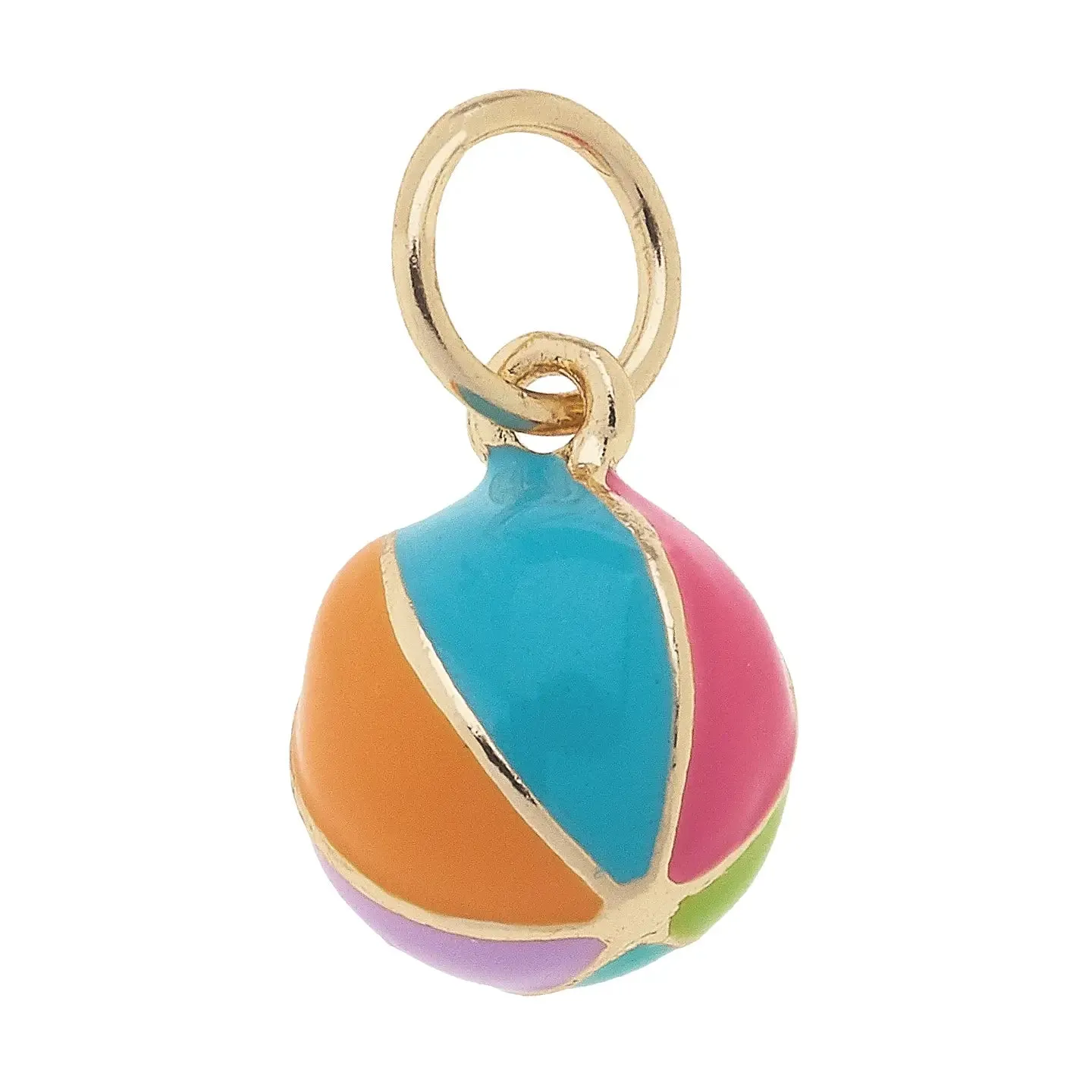  Canvas Style 3-D Beach Ball Charm  Rainbow Multi