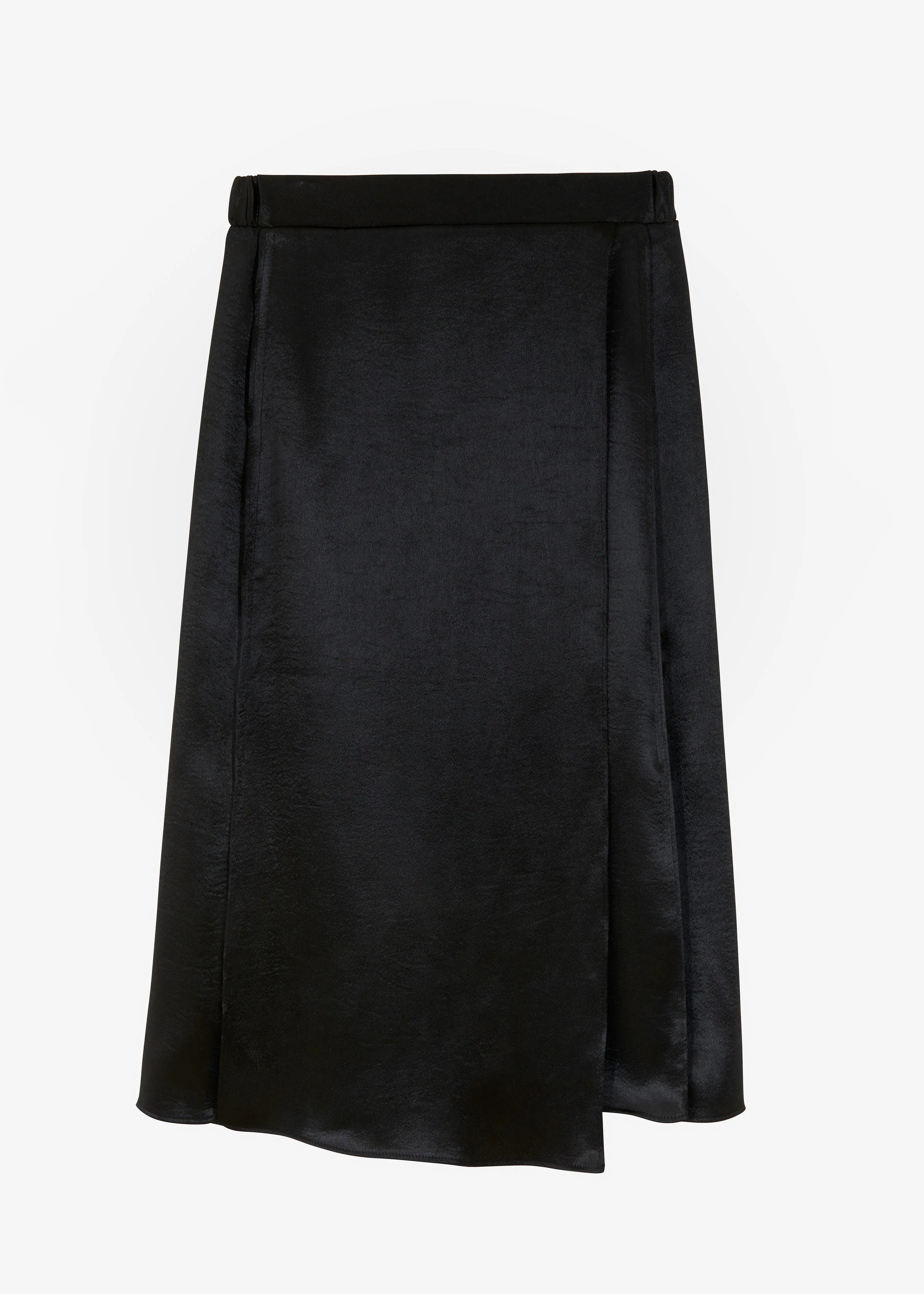 Celeste Midi Satin Skirt - Black