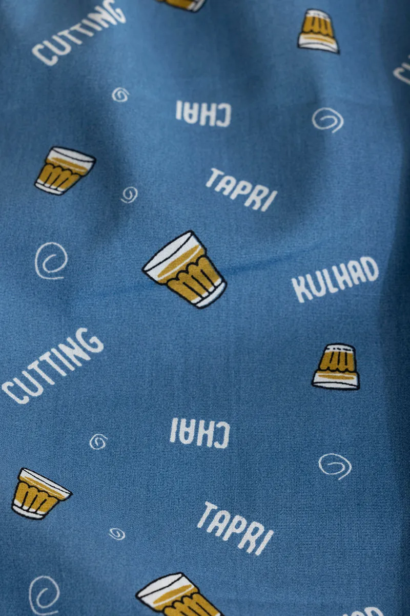 Chai Printed Blue Boxer