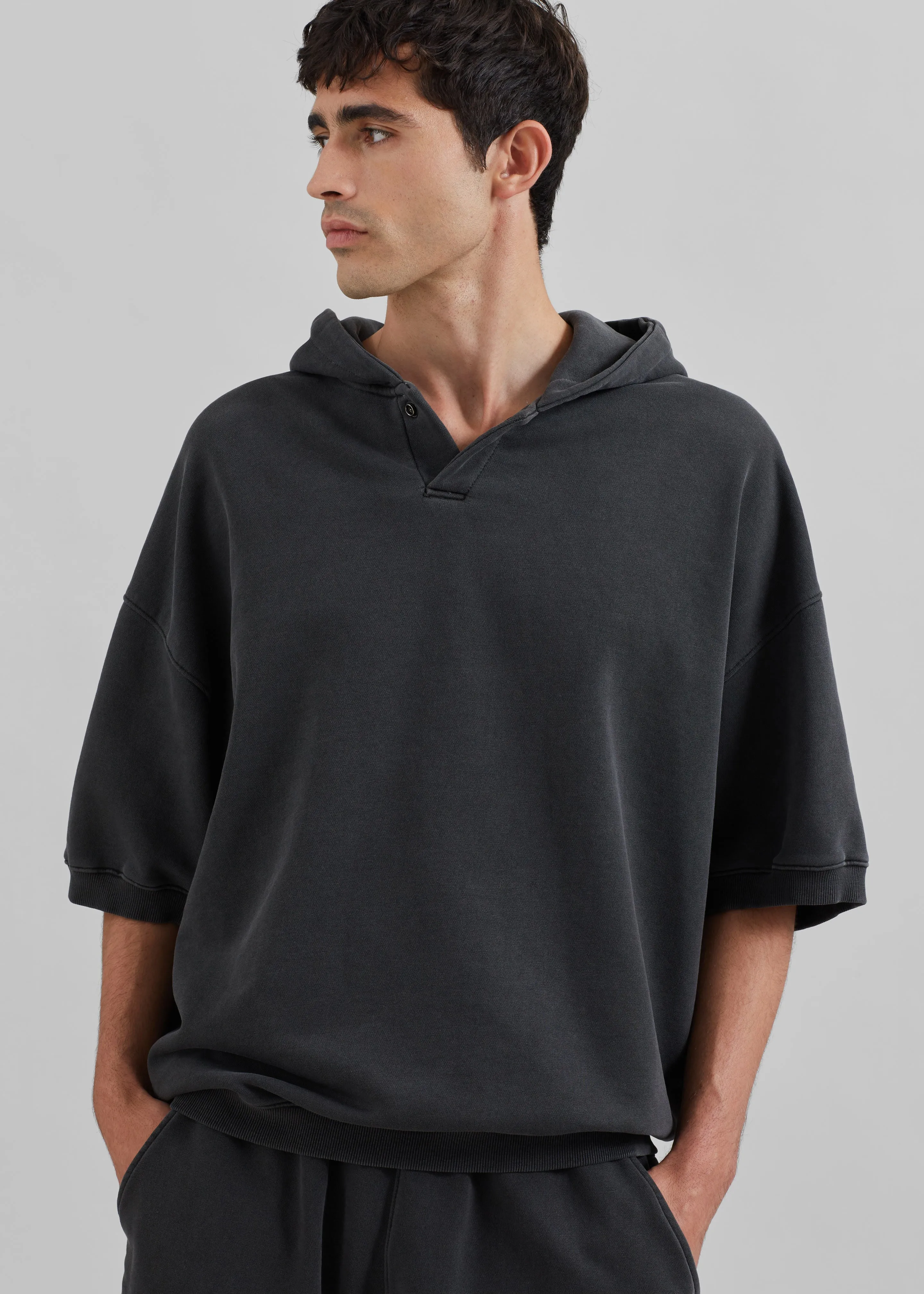 Christian Short Sleeve Hoodie - Charcoal