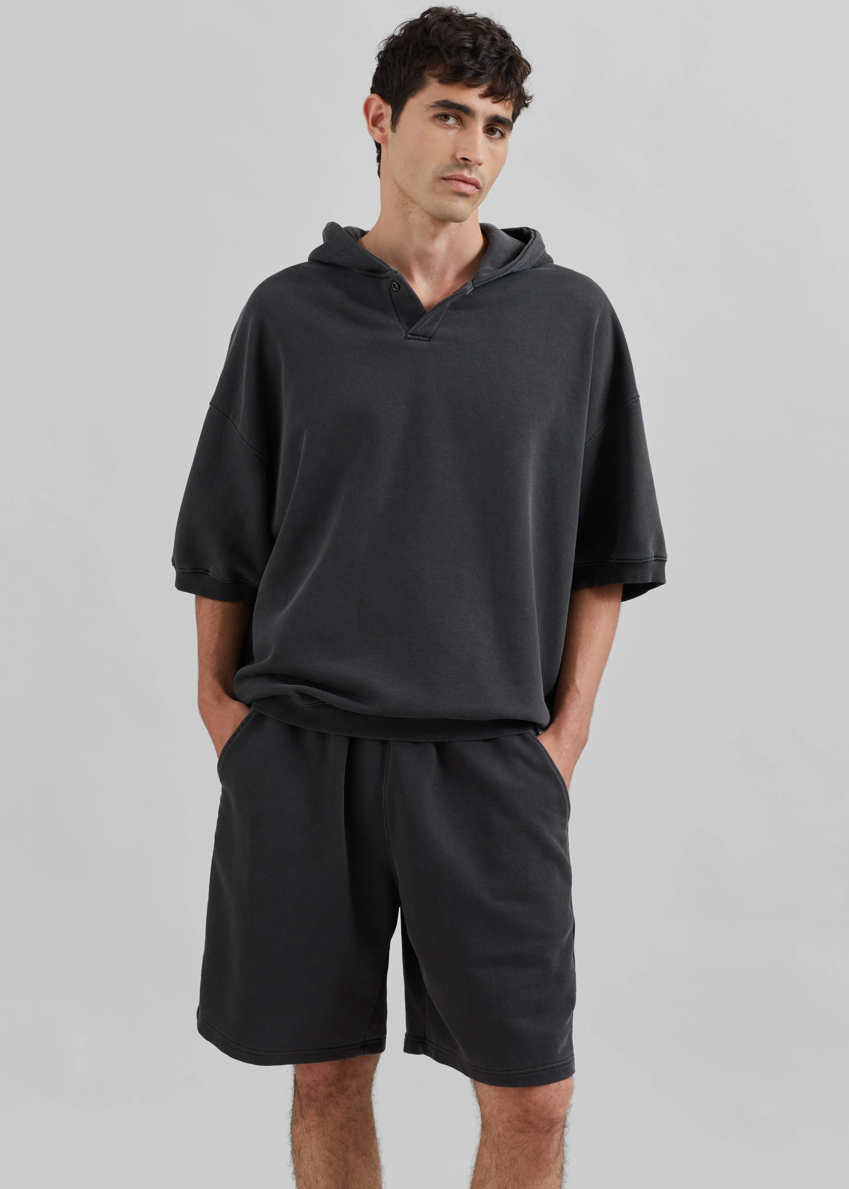 Christian Short Sleeve Hoodie - Charcoal