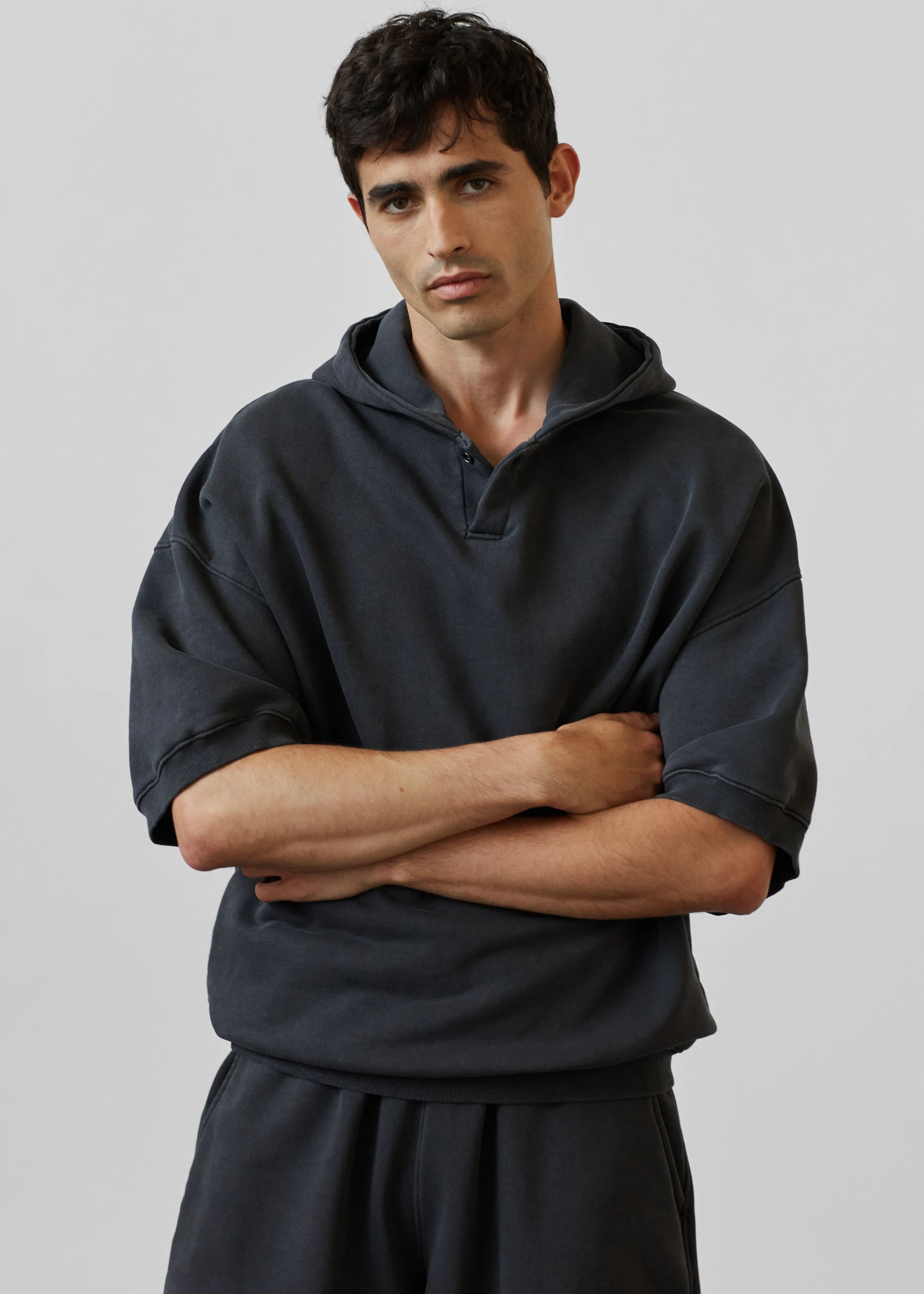 Christian Short Sleeve Hoodie - Charcoal
