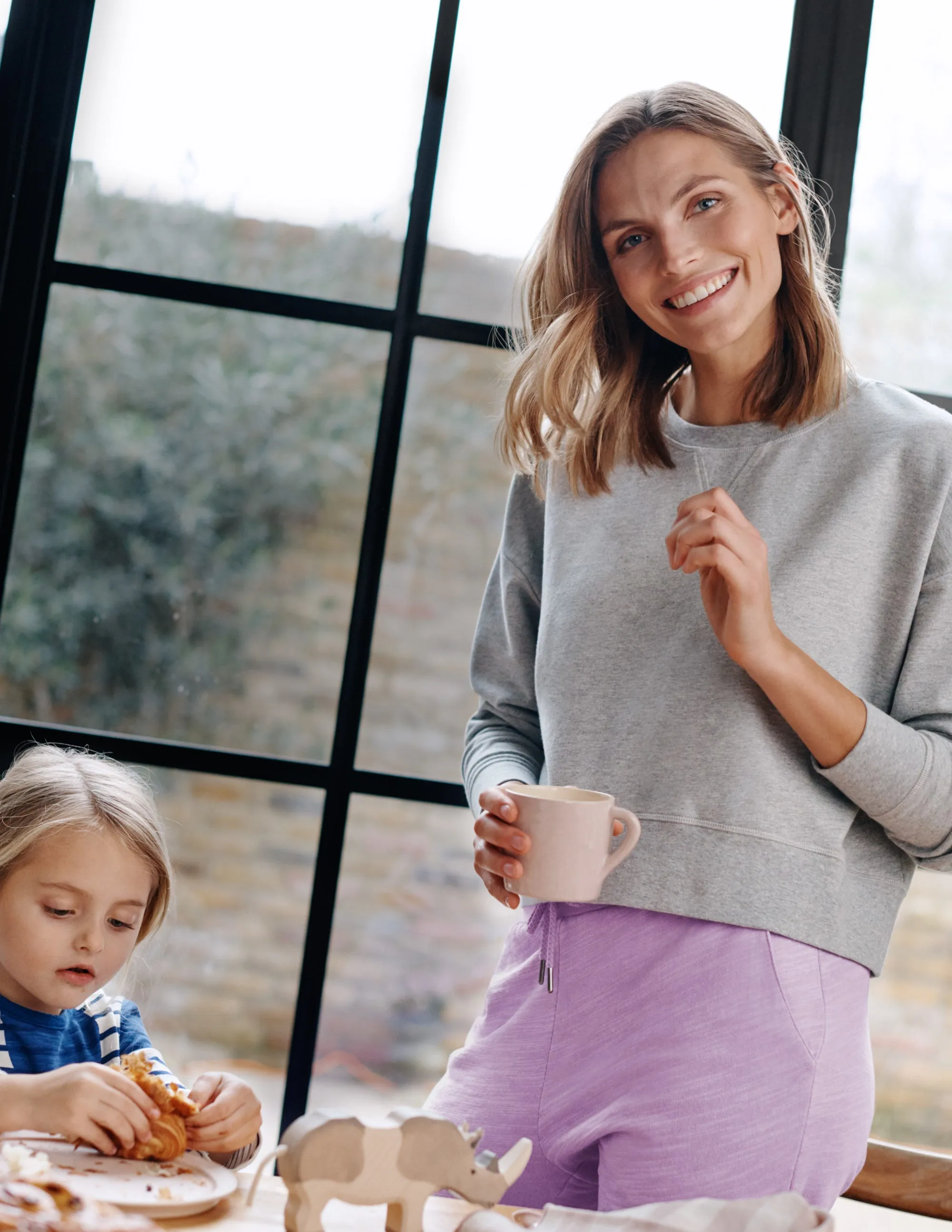Cropped Sweatshirt-Grey Marl