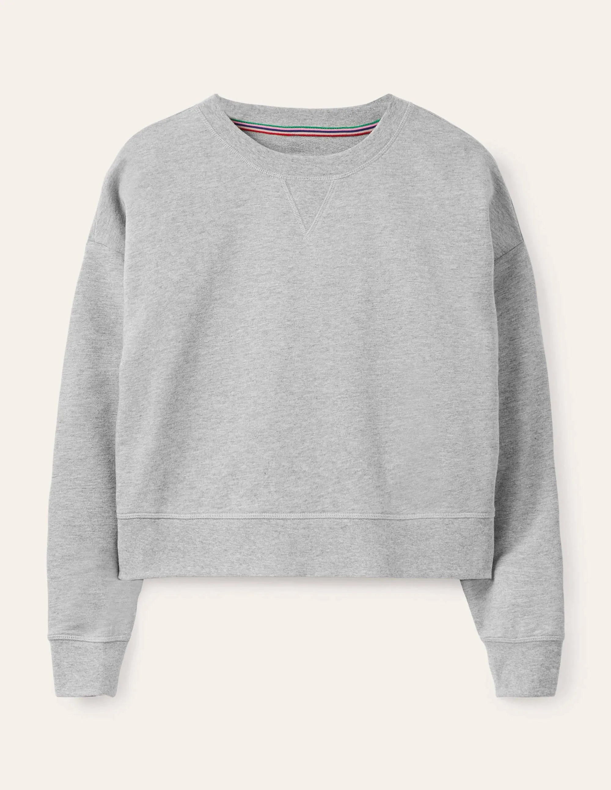 Cropped Sweatshirt-Grey Marl