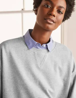 Cropped Sweatshirt-Grey Marl