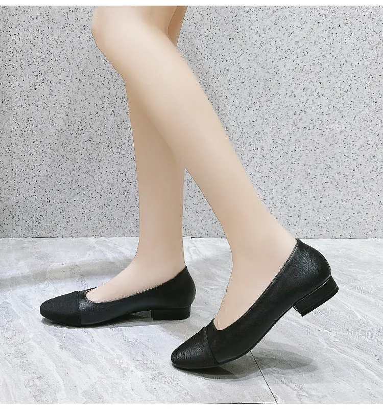Divine Cap Toe Genuine Leather Flats Low Heels