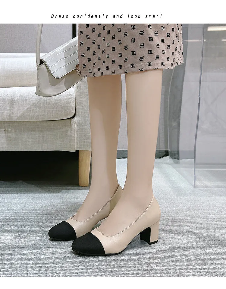 Divine Cap Toe Genuine Leather Flats Low Heels