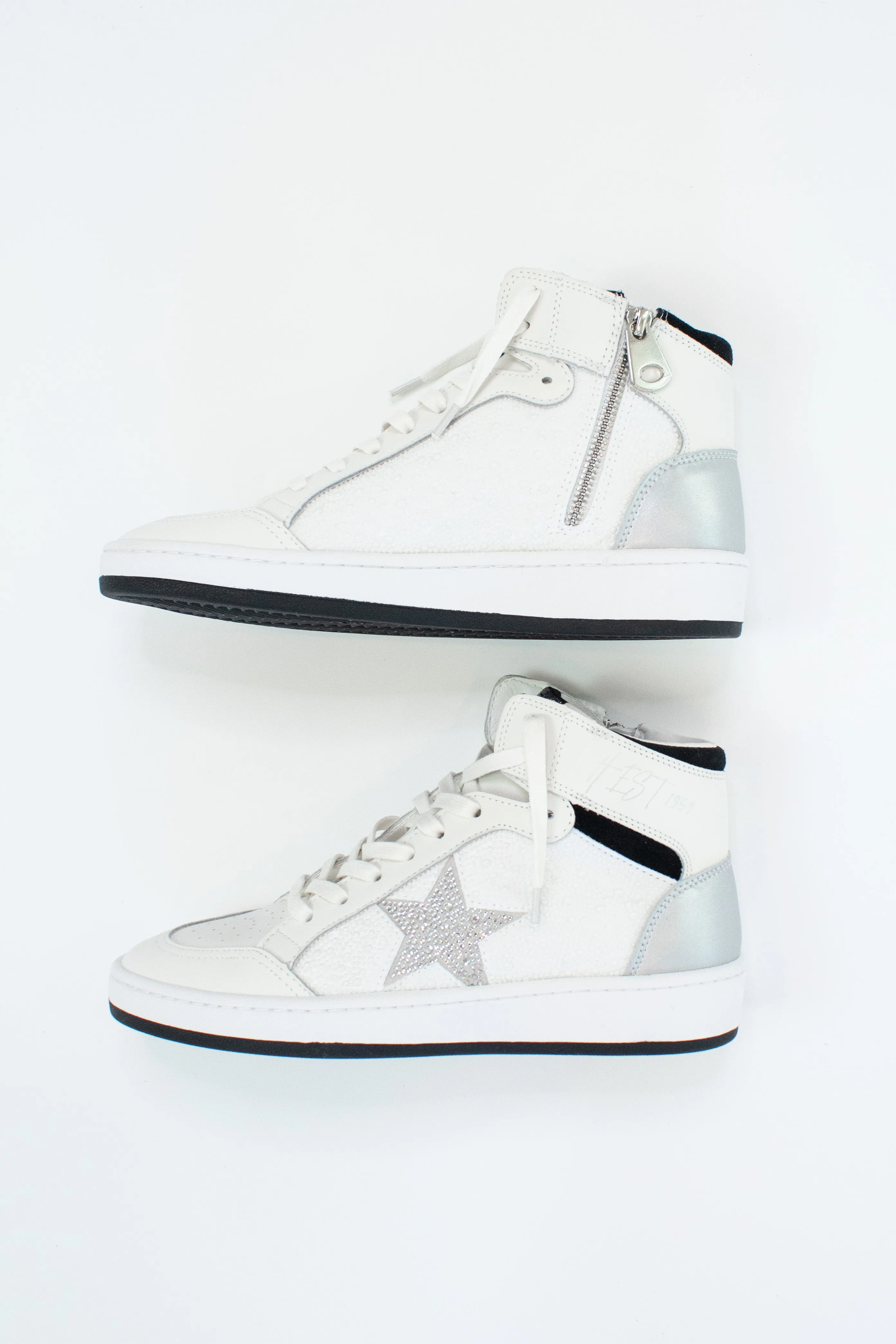 Dream 9 Pearl and Rhinestone Vintage Havana High Top Sneaker