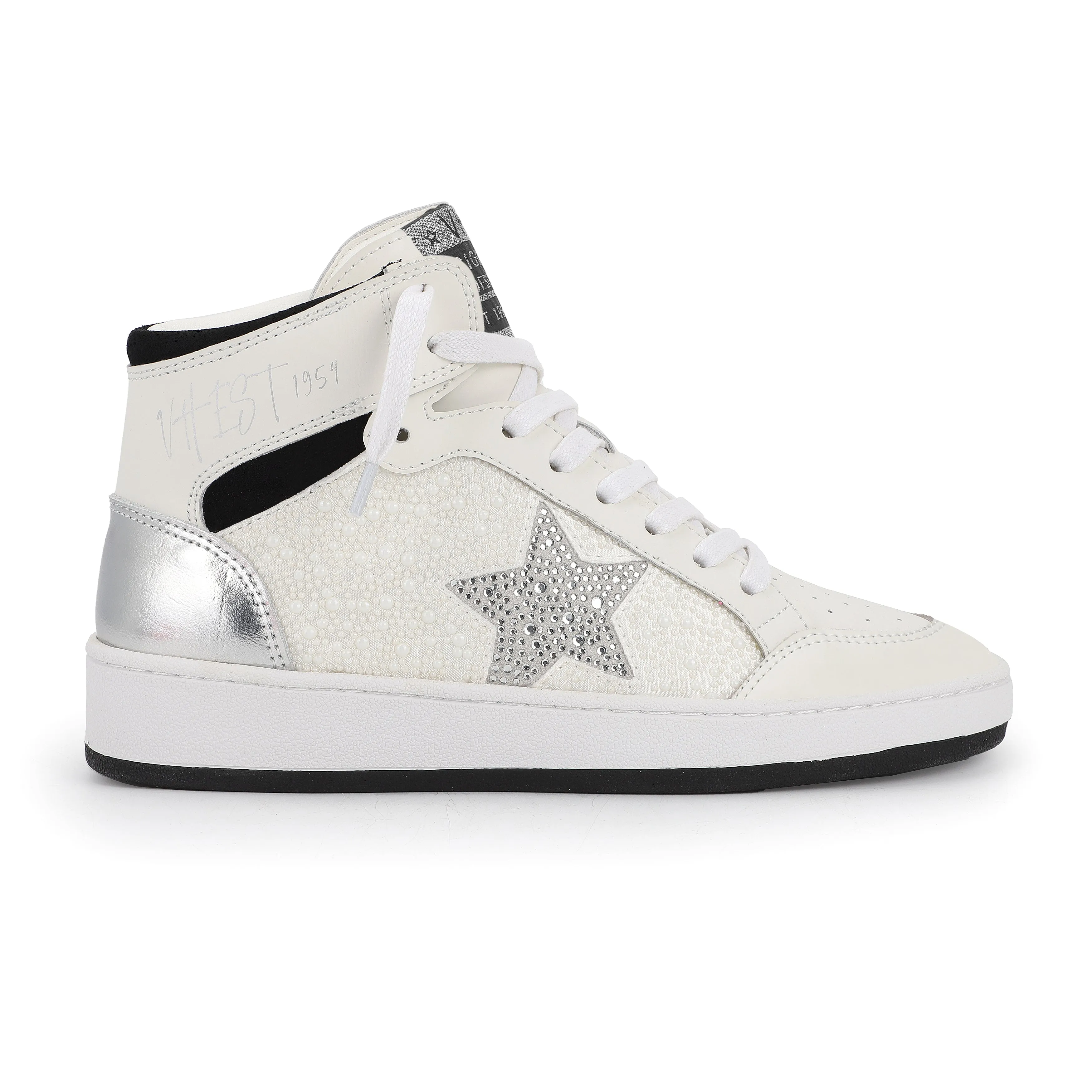 Dream 9 Pearl and Rhinestone Vintage Havana High Top Sneaker