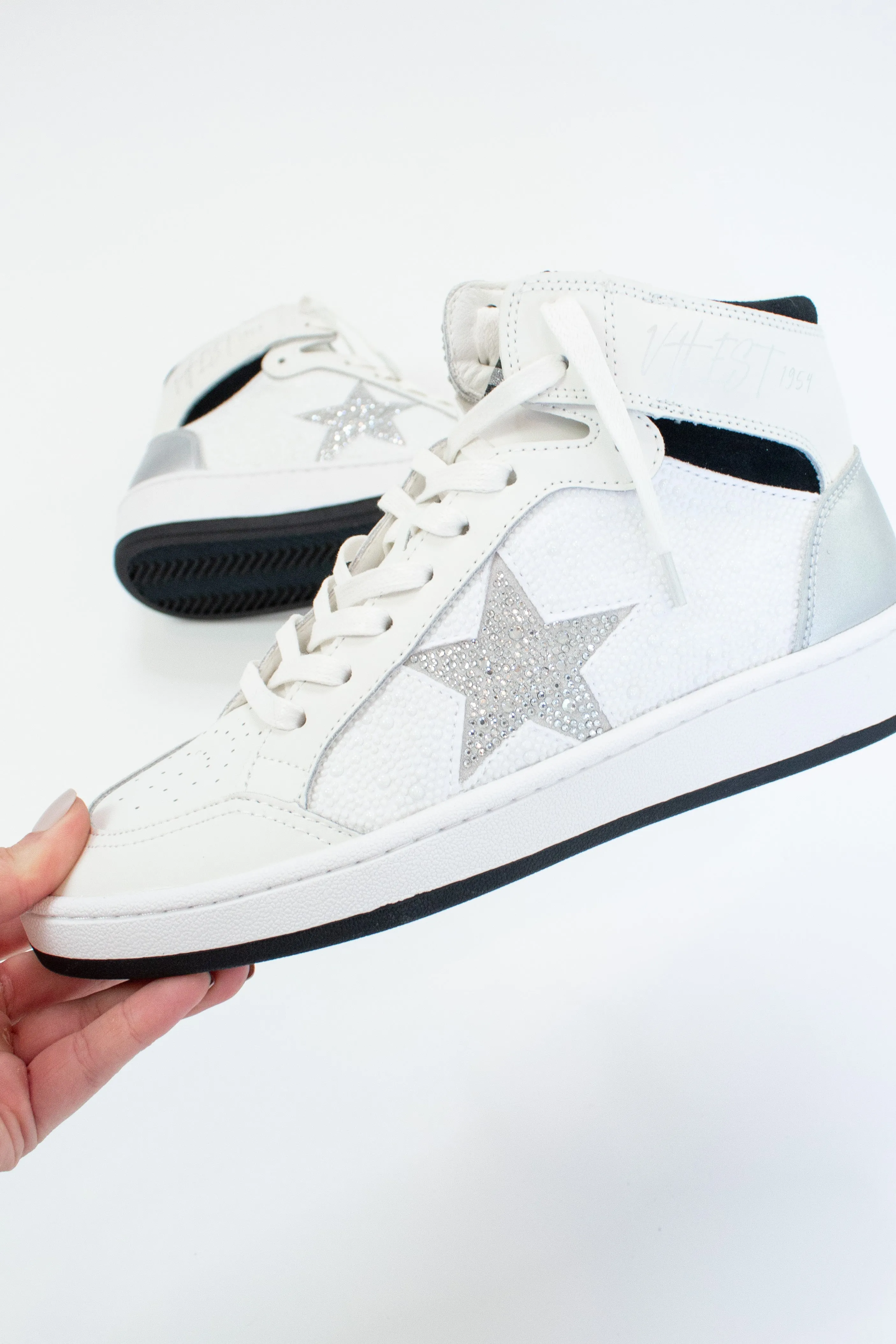 Dream 9 Pearl and Rhinestone Vintage Havana High Top Sneaker
