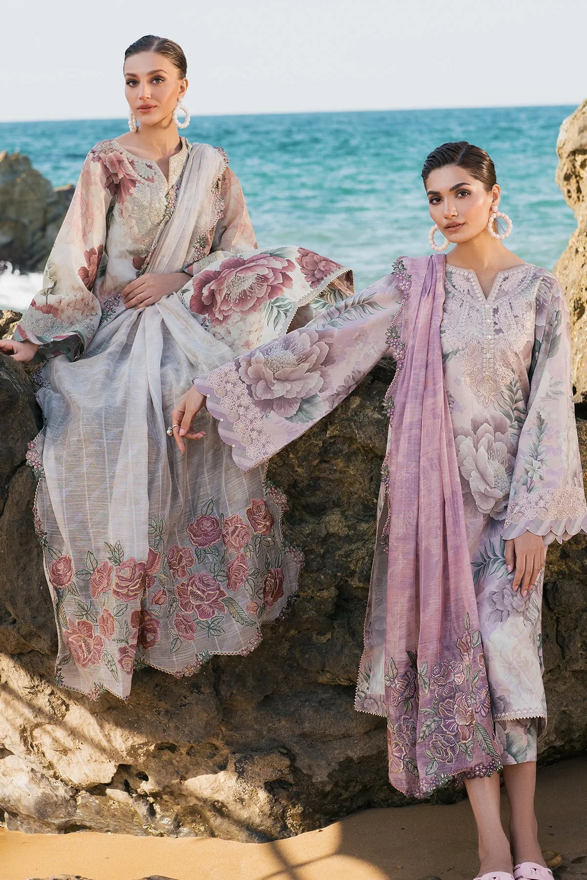 EMBROIDERED PRINTED LAWN UF-4124