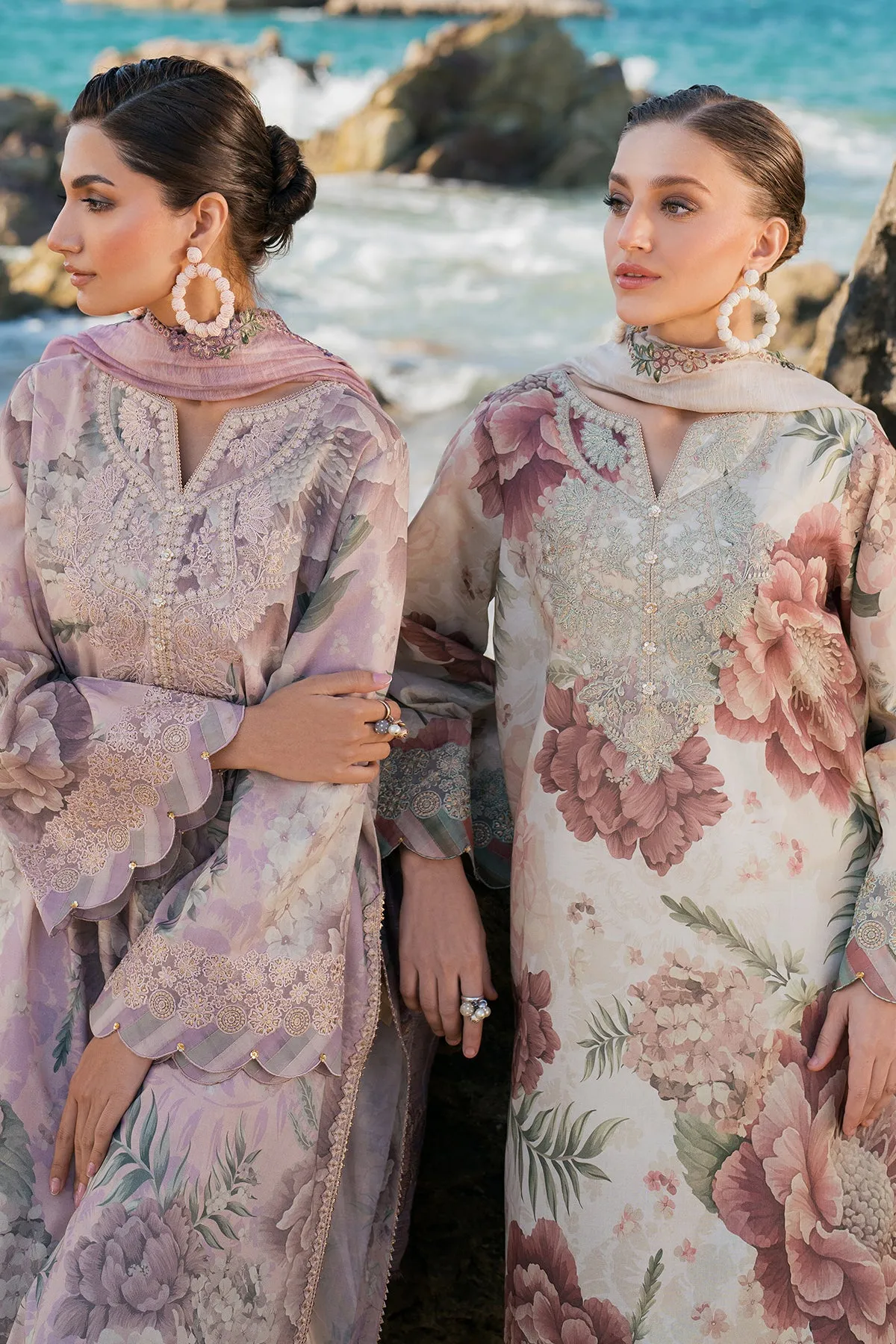 EMBROIDERED PRINTED LAWN UF-4124