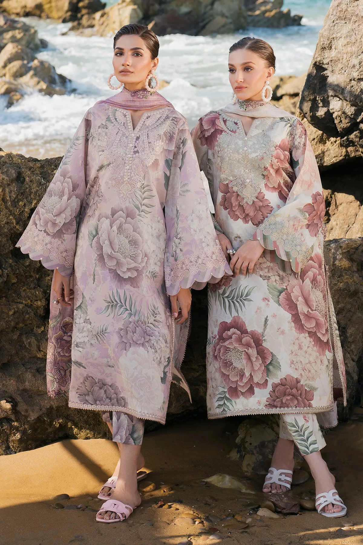 EMBROIDERED PRINTED LAWN UF-4124