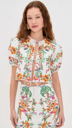 FARM RIO DELICATE FOREST SCARVES BLOUSE