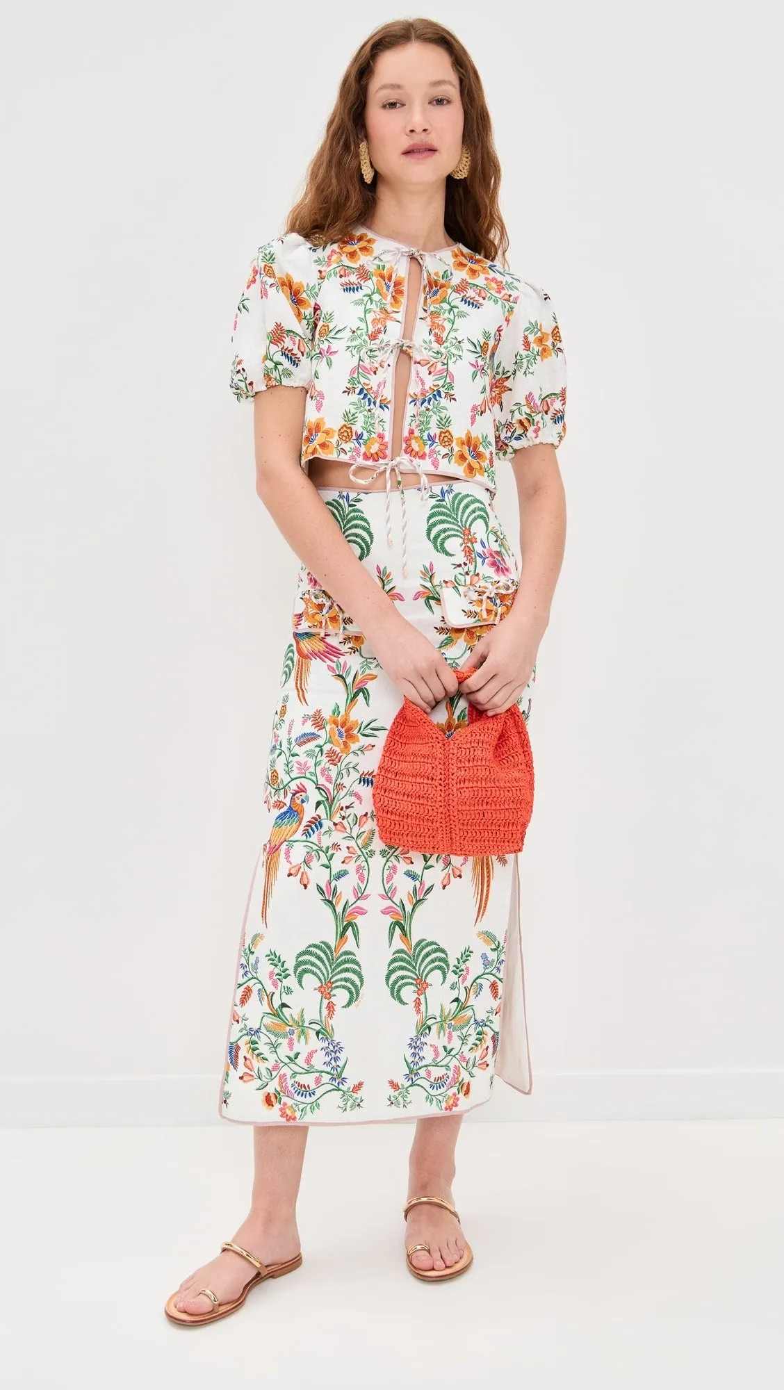 FARM RIO DELICATE FOREST SCARVES BLOUSE