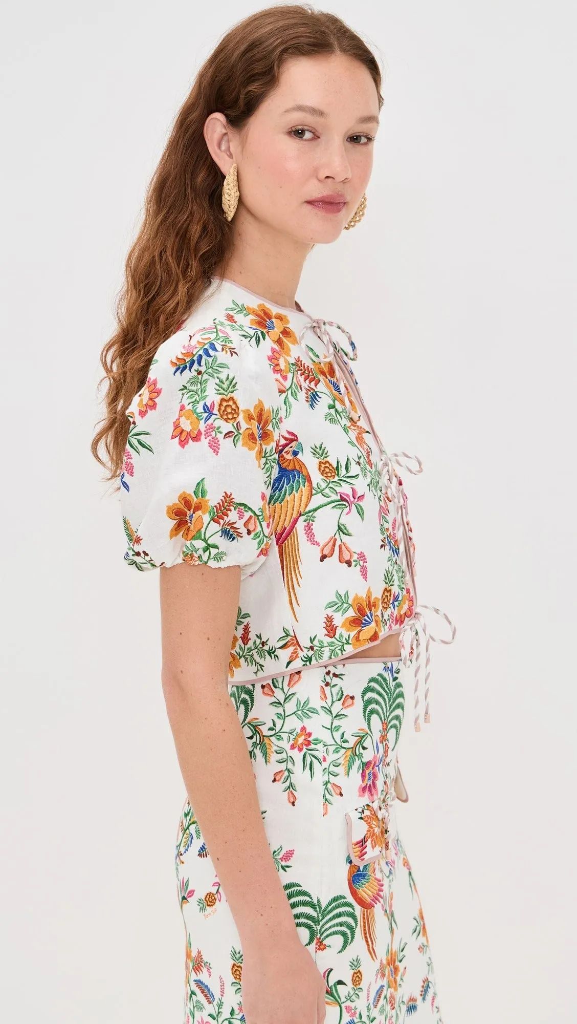 FARM RIO DELICATE FOREST SCARVES BLOUSE