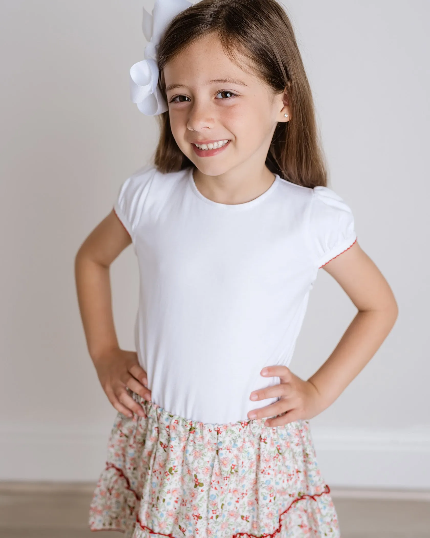 Floral Ruffle Skort Set