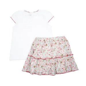 Floral Ruffle Skort Set