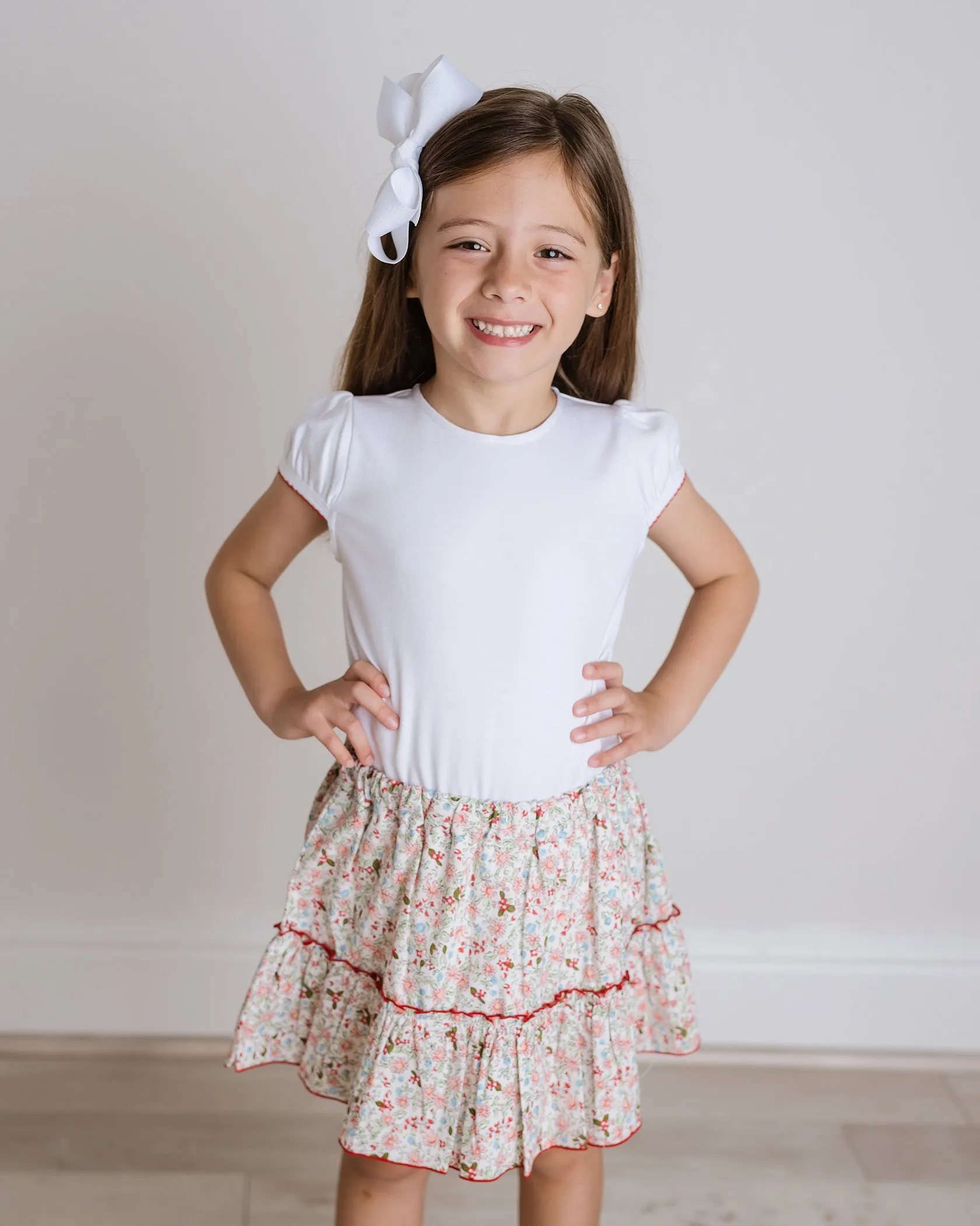 Floral Ruffle Skort Set