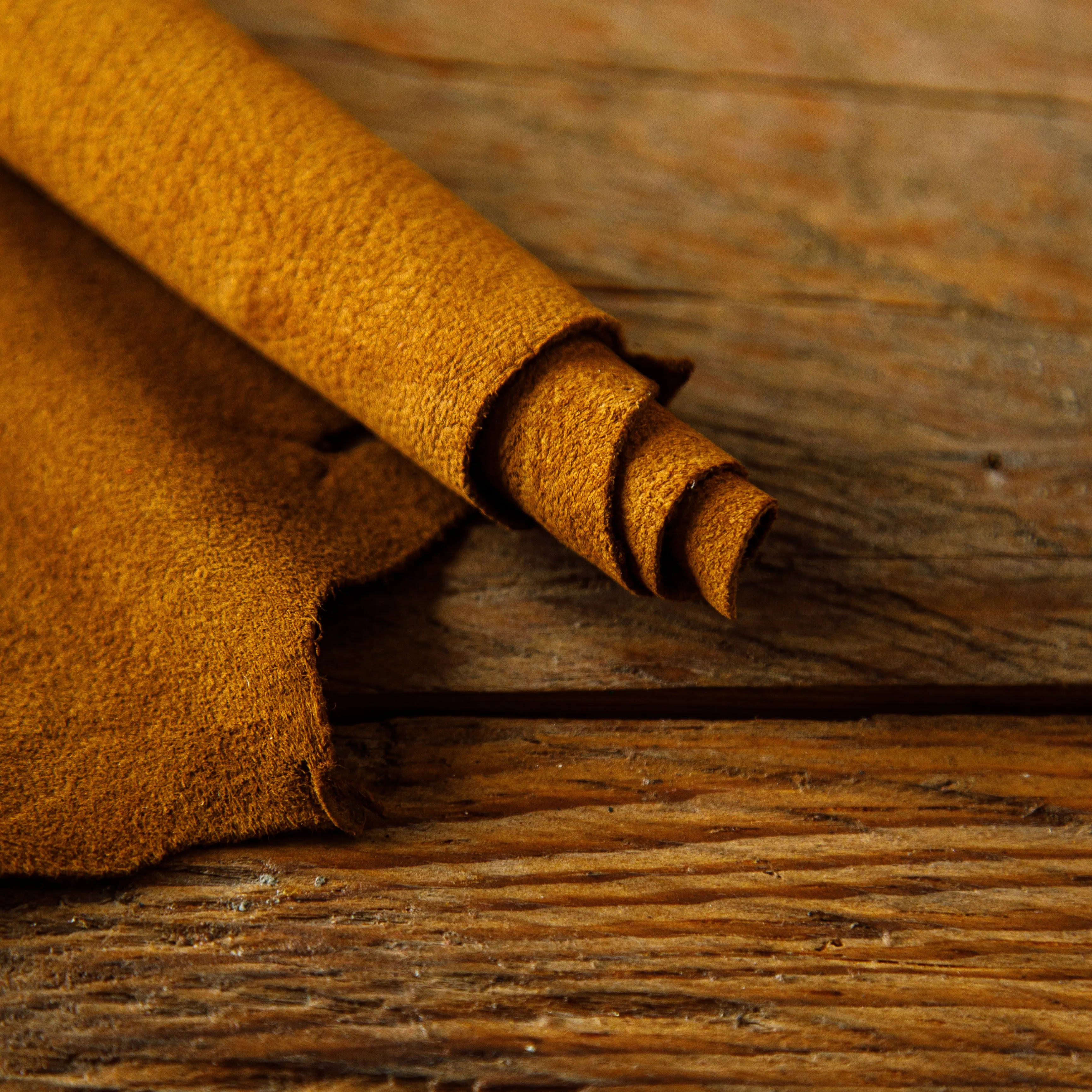 Golden Brown Vegetable Tanned Goat Suede