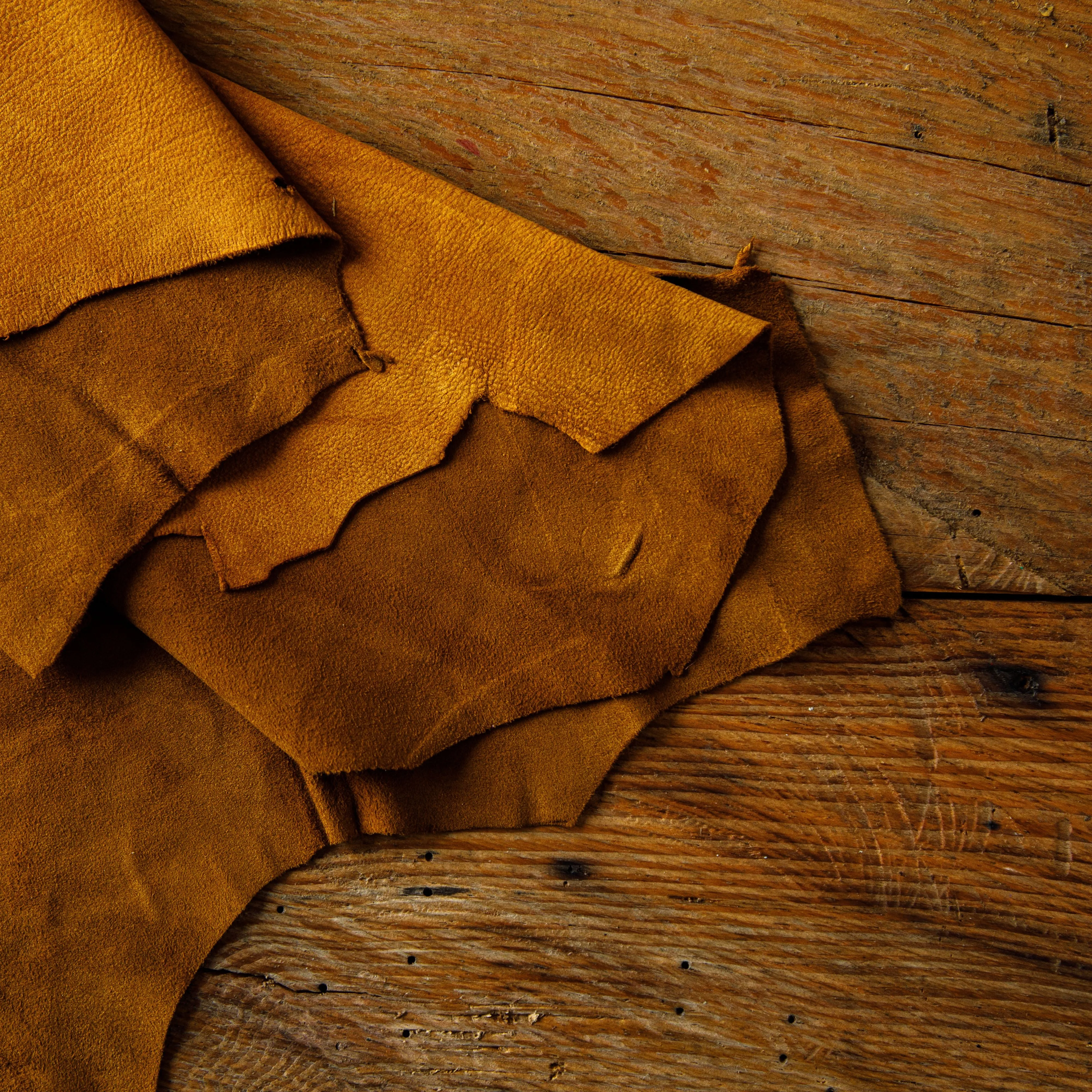 Golden Brown Vegetable Tanned Goat Suede