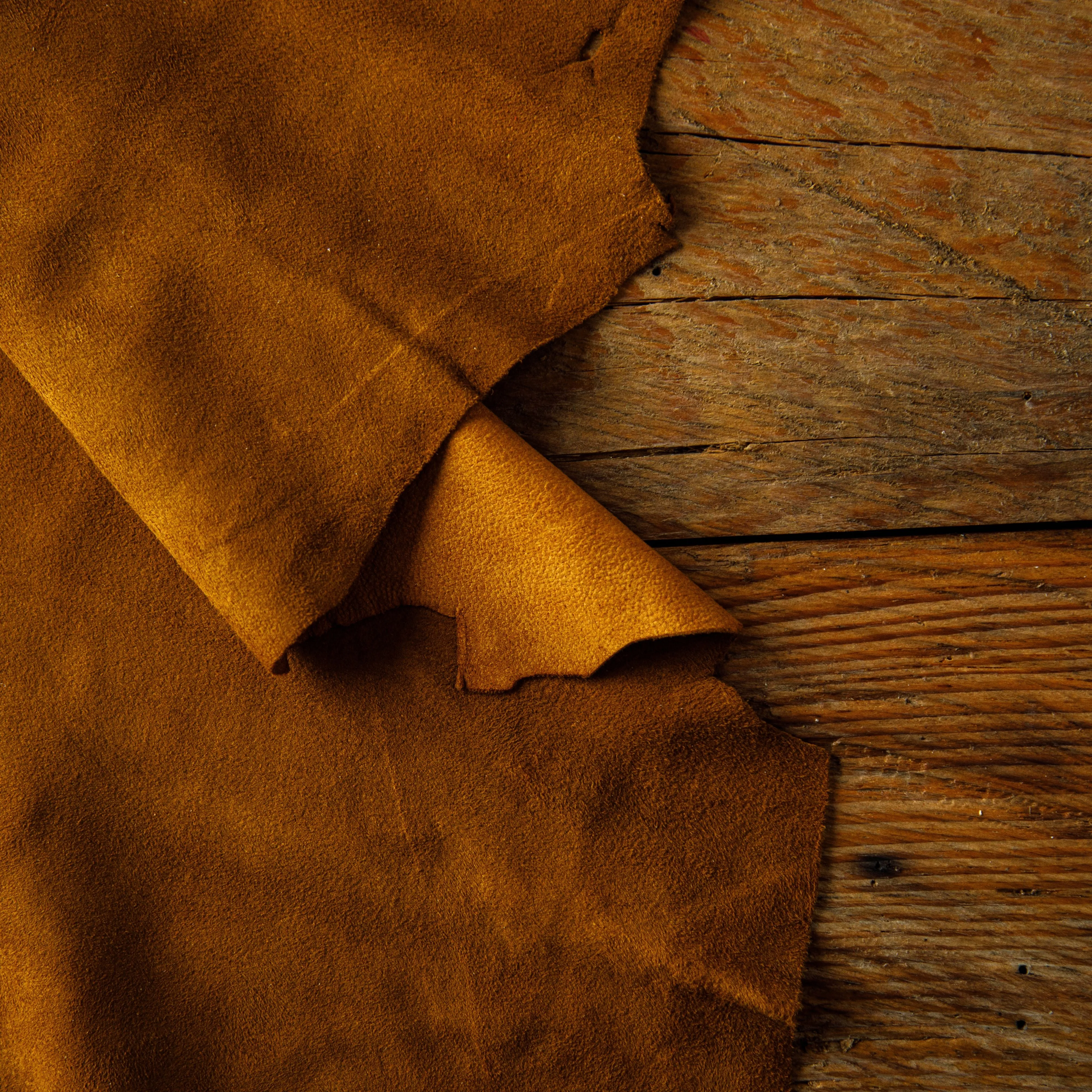 Golden Brown Vegetable Tanned Goat Suede