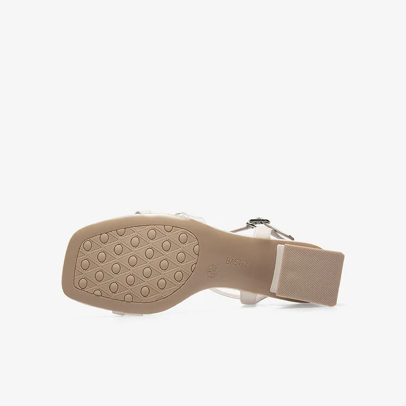 Hollowed Out Cow Leather Sandals