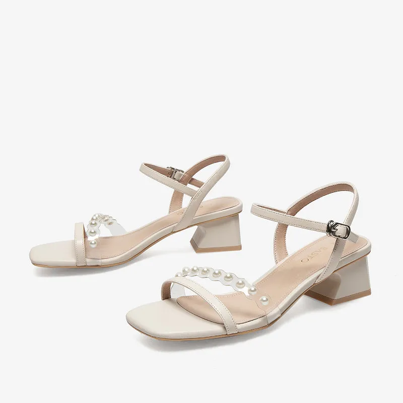 Hollowed Out Cow Leather Sandals