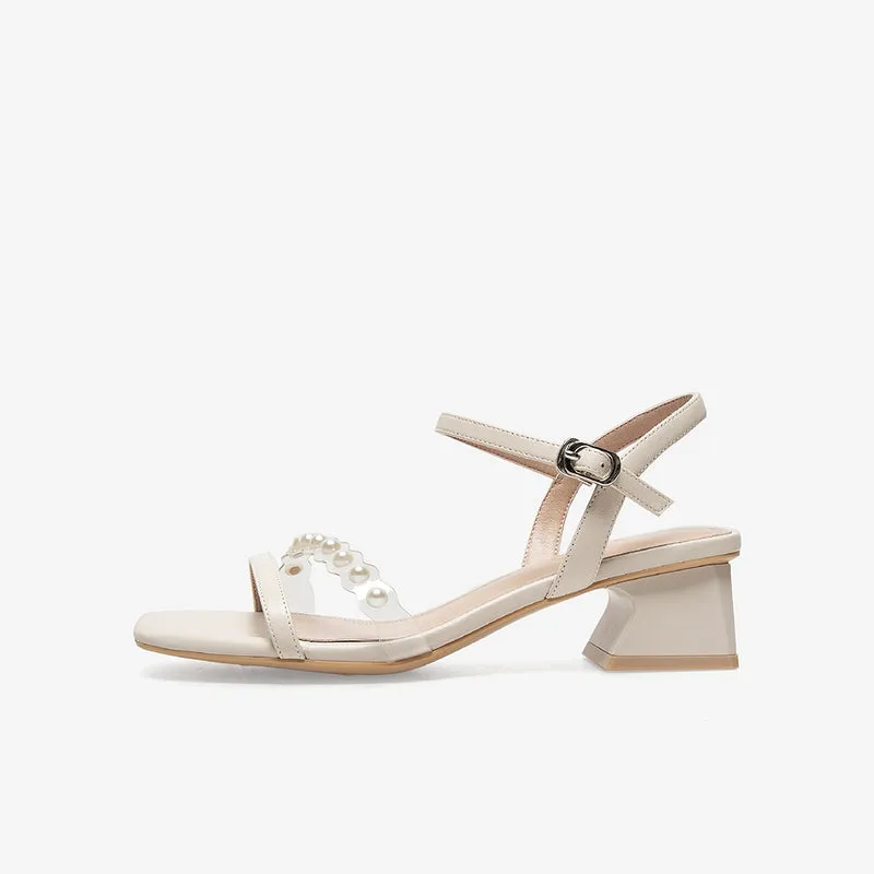 Hollowed Out Cow Leather Sandals