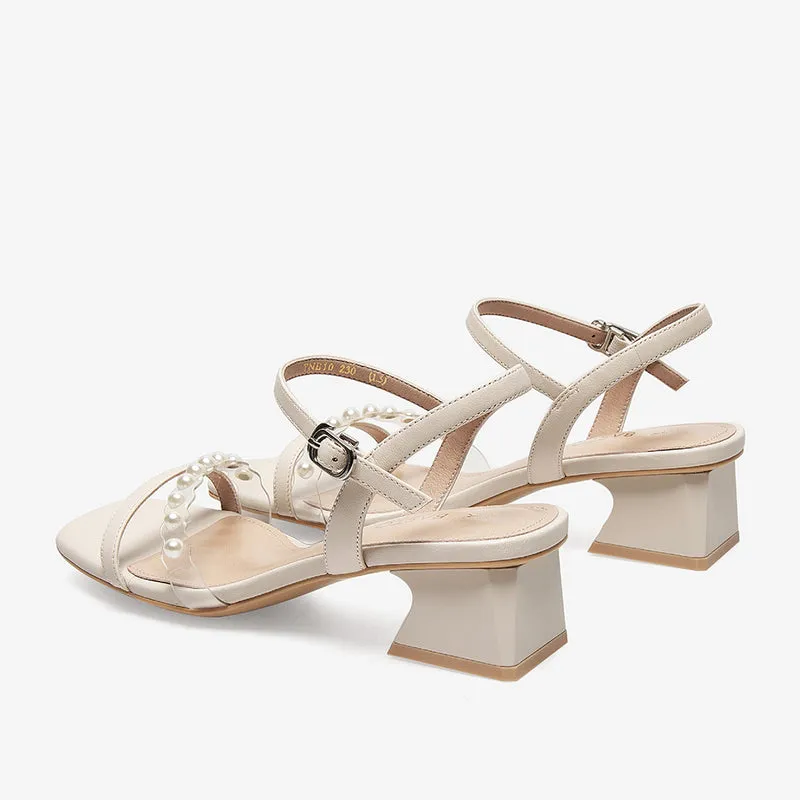 Hollowed Out Cow Leather Sandals