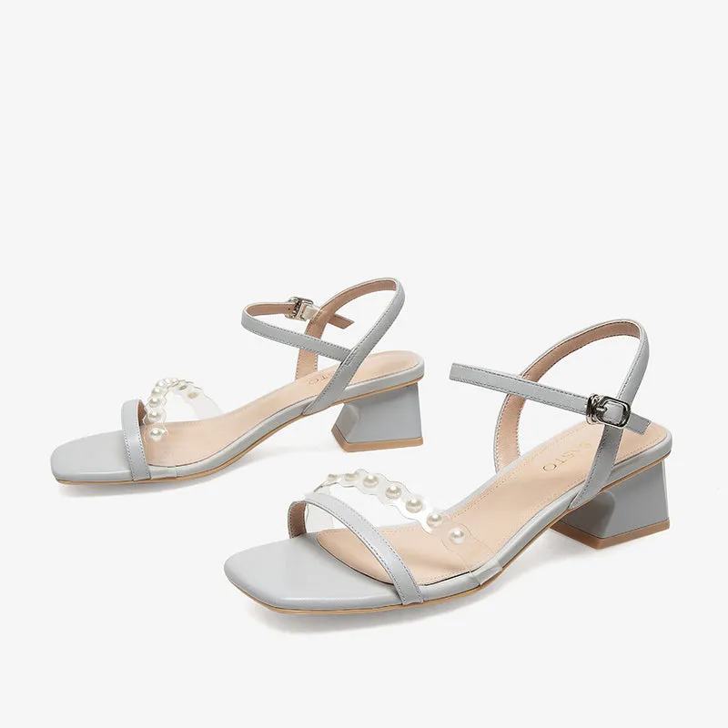 Hollowed Out Cow Leather Sandals