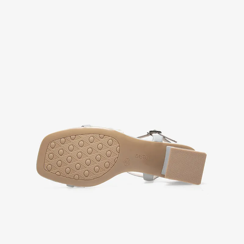 Hollowed Out Cow Leather Sandals