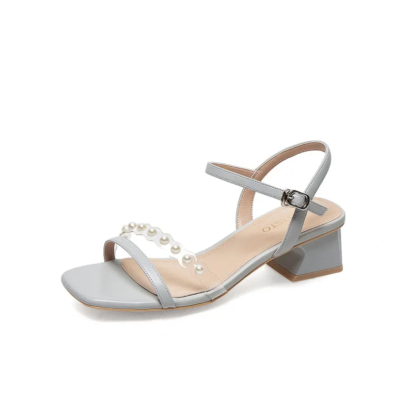 Hollowed Out Cow Leather Sandals