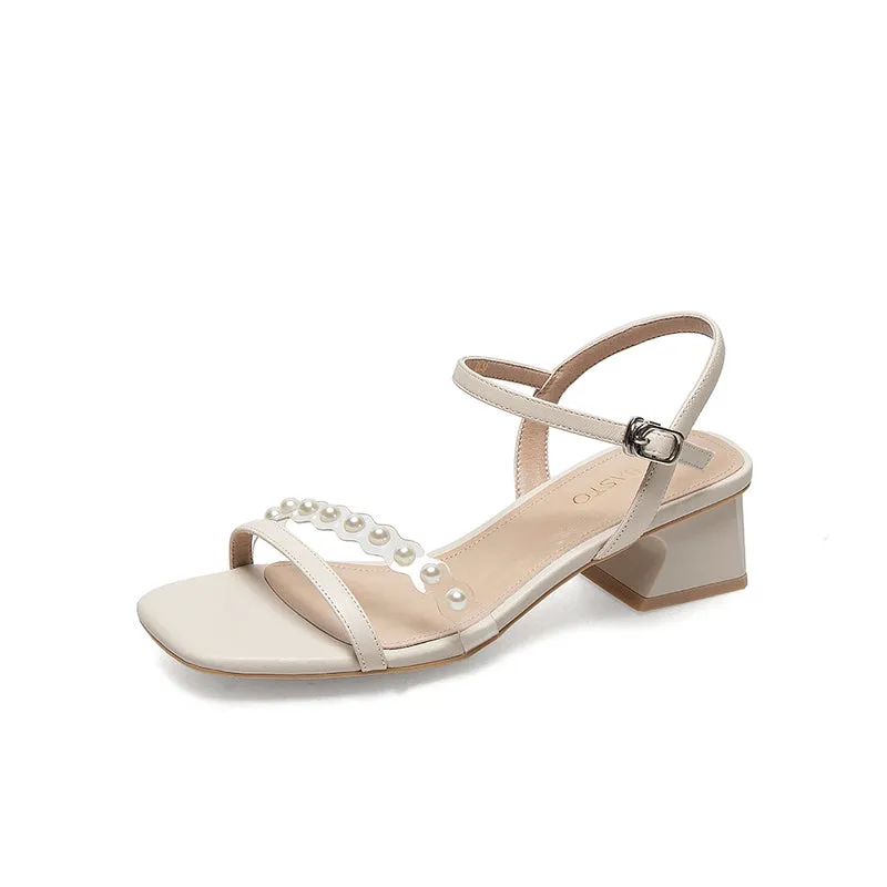 Hollowed Out Cow Leather Sandals