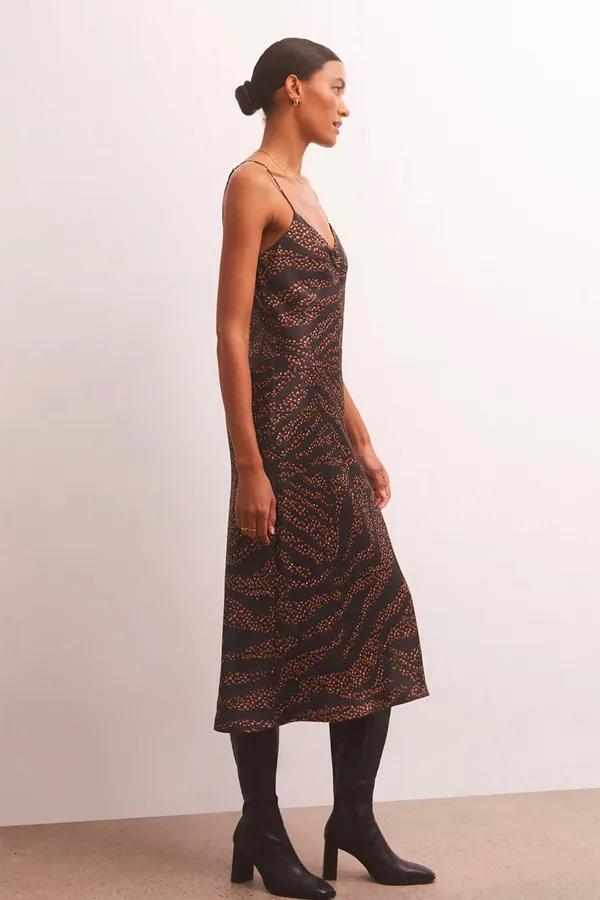 Lark Wild Dot Slip Dress | Black
