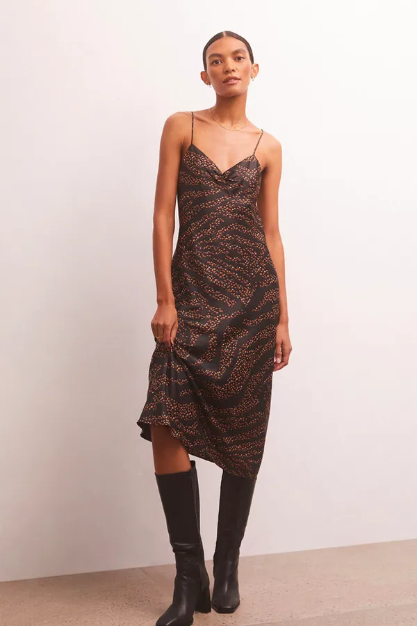 Lark Wild Dot Slip Dress | Black
