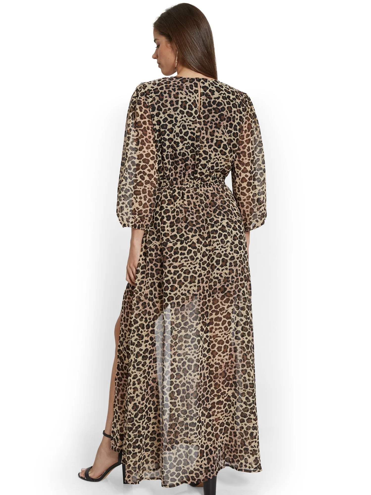 Leopard-Print Overlay Romper