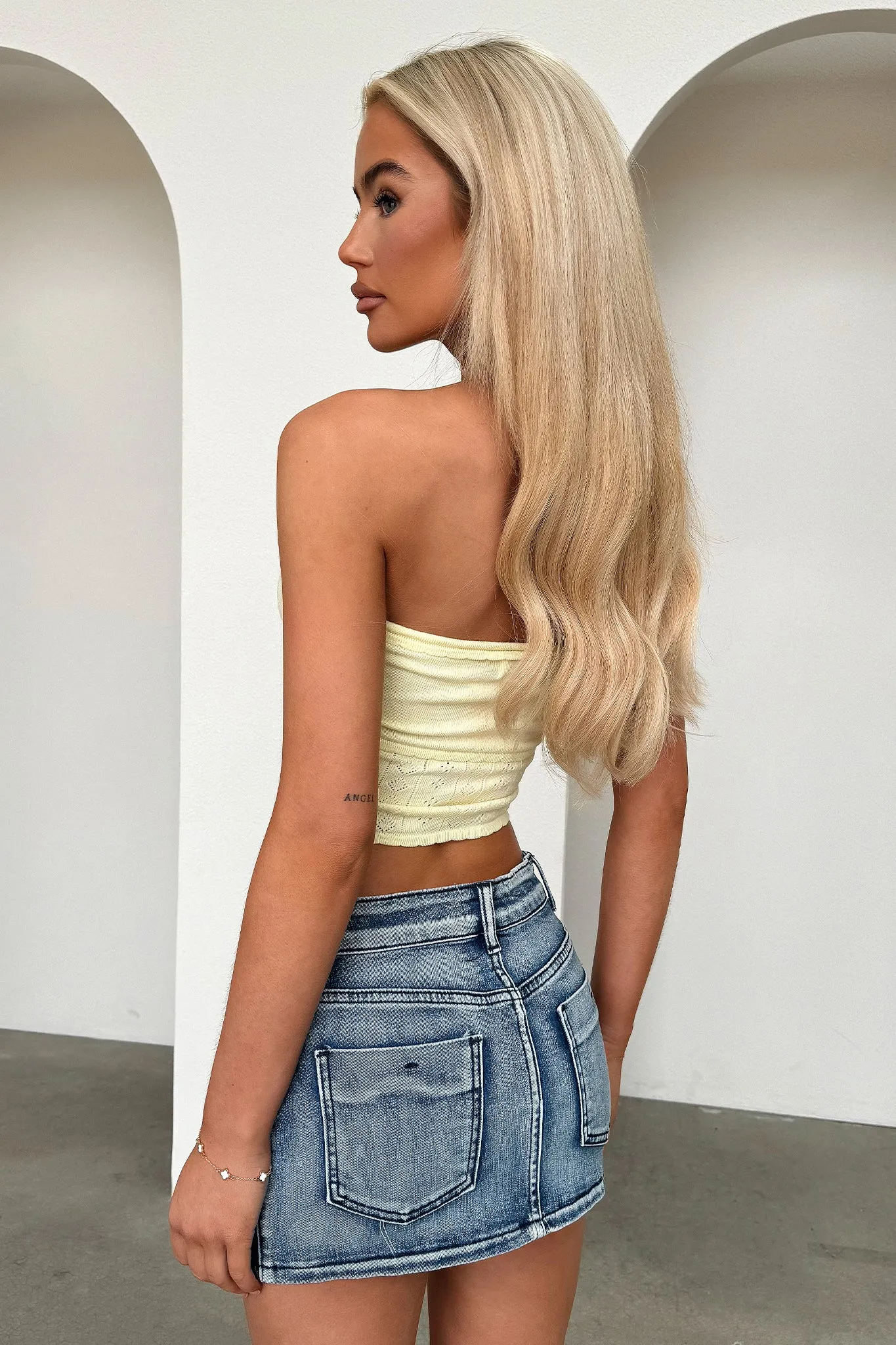 Matia Strapless Crop - Yellow