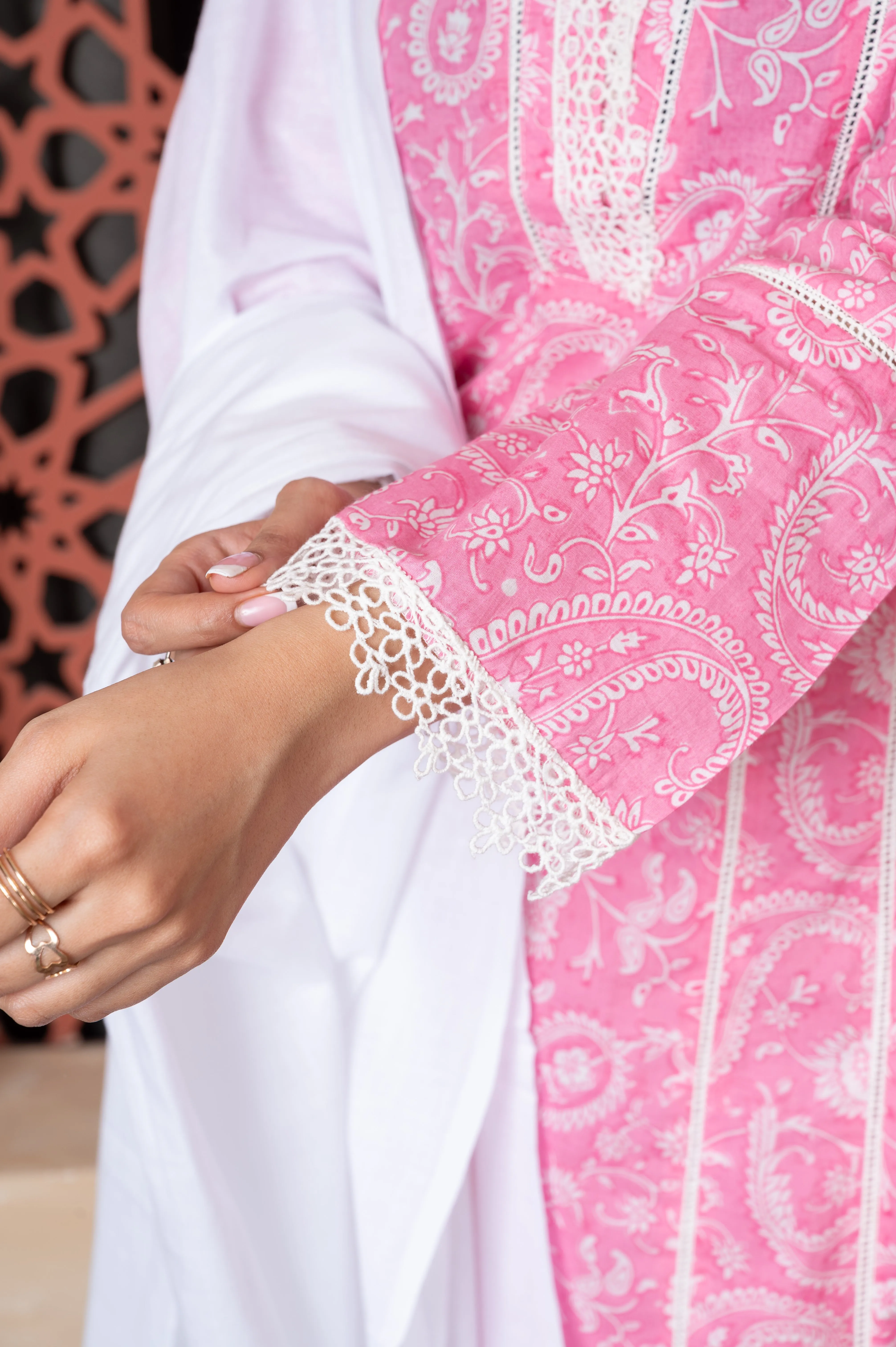 Neckline Lace Printed