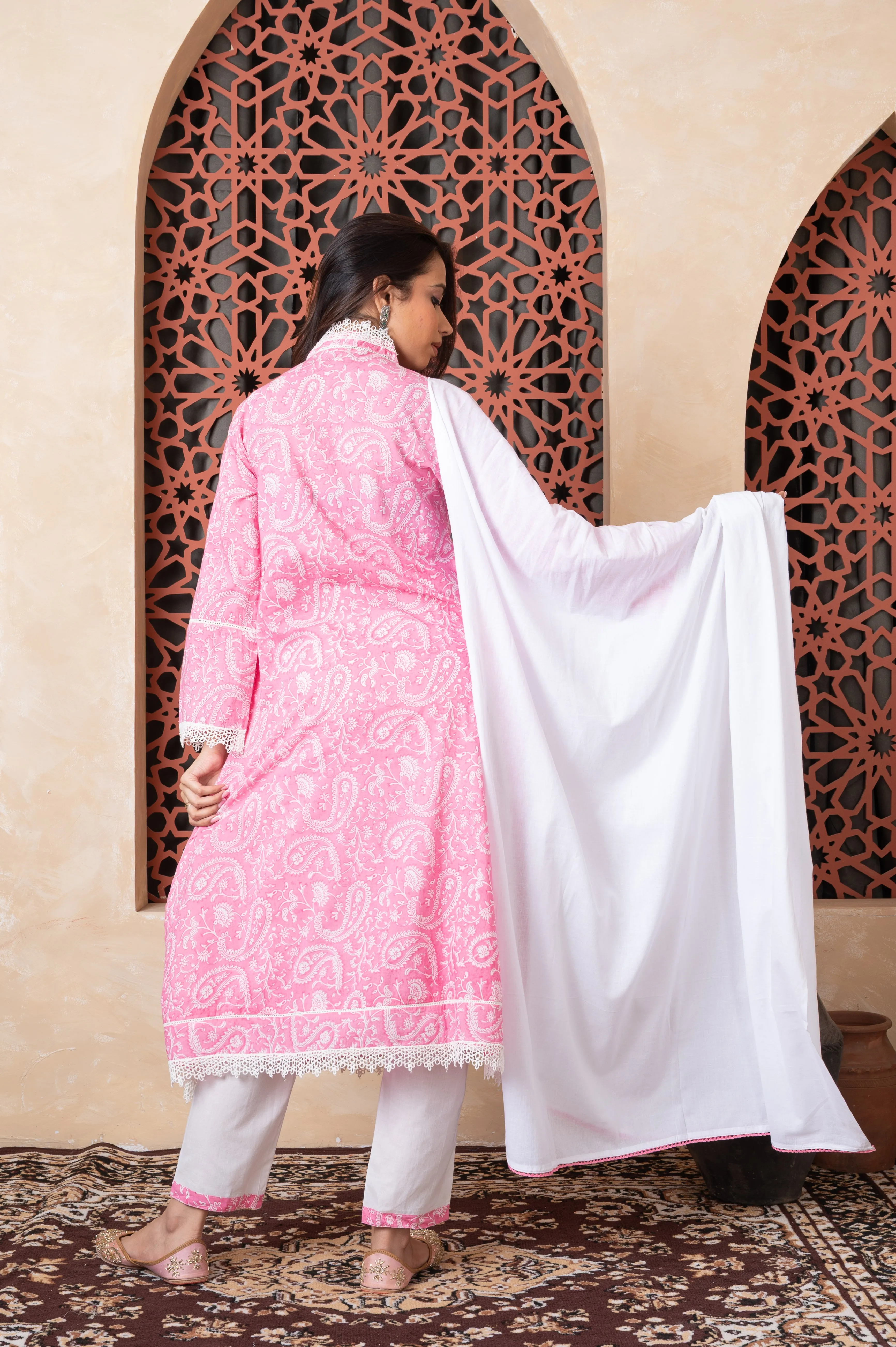 Neckline Lace Printed