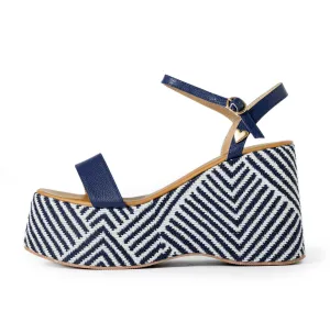 Olivia Blue Stripes Sandals