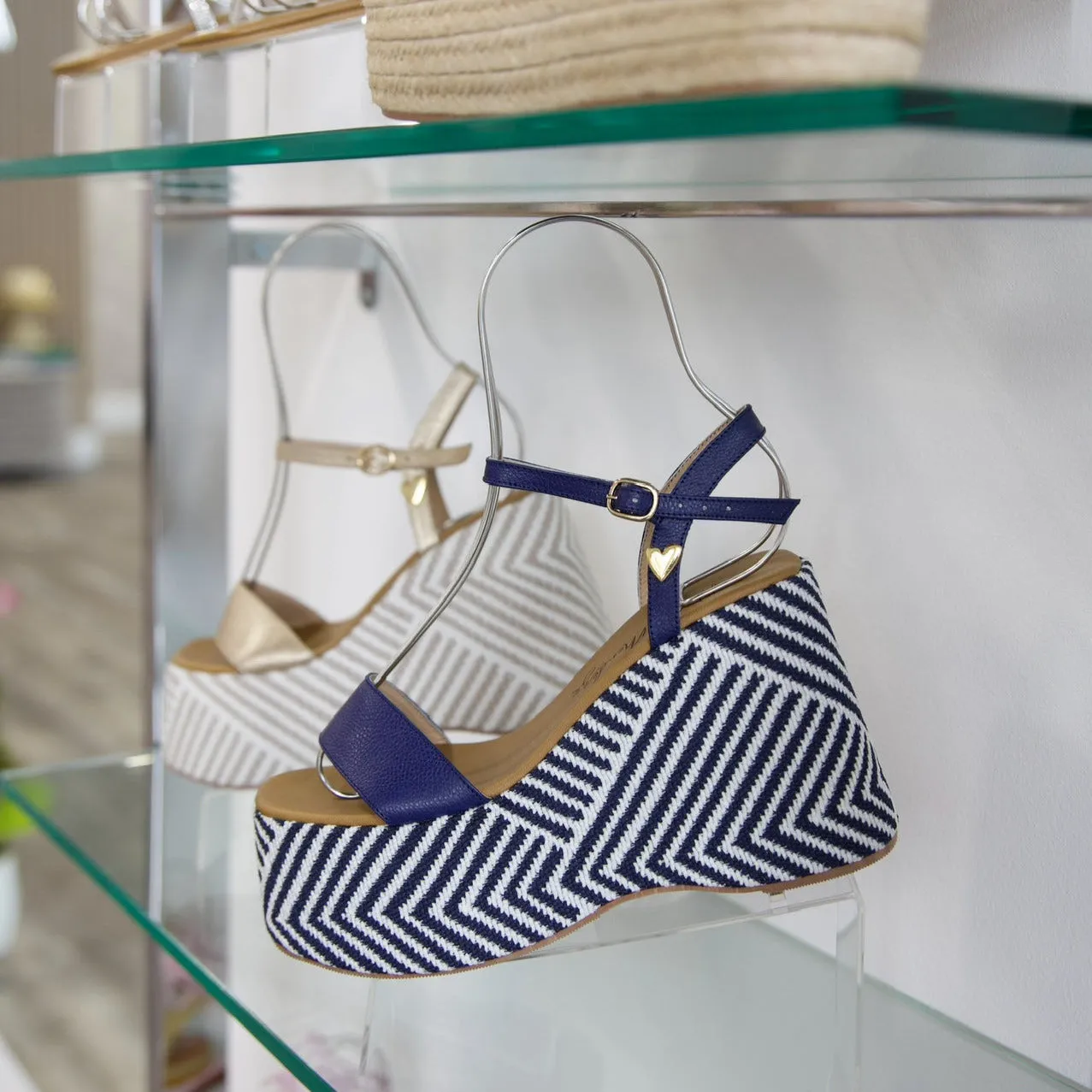 Olivia Blue Stripes Sandals