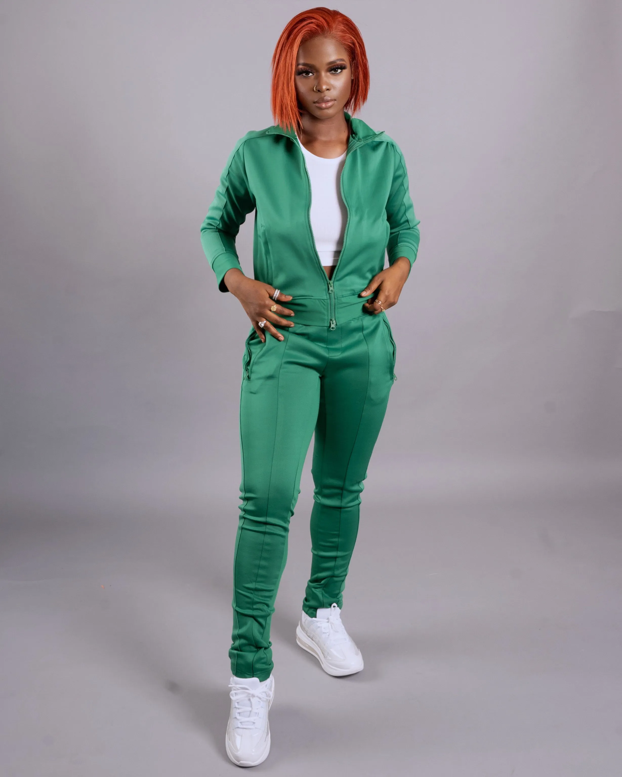 On The Go Pant Set || Hunter Green