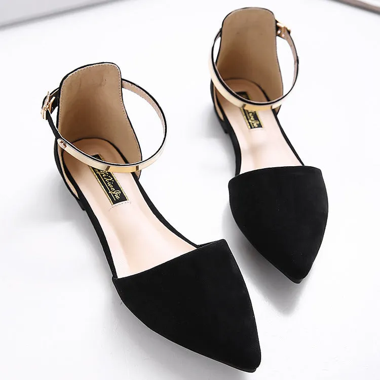 Pointed Toe Ankle Strap Pumps