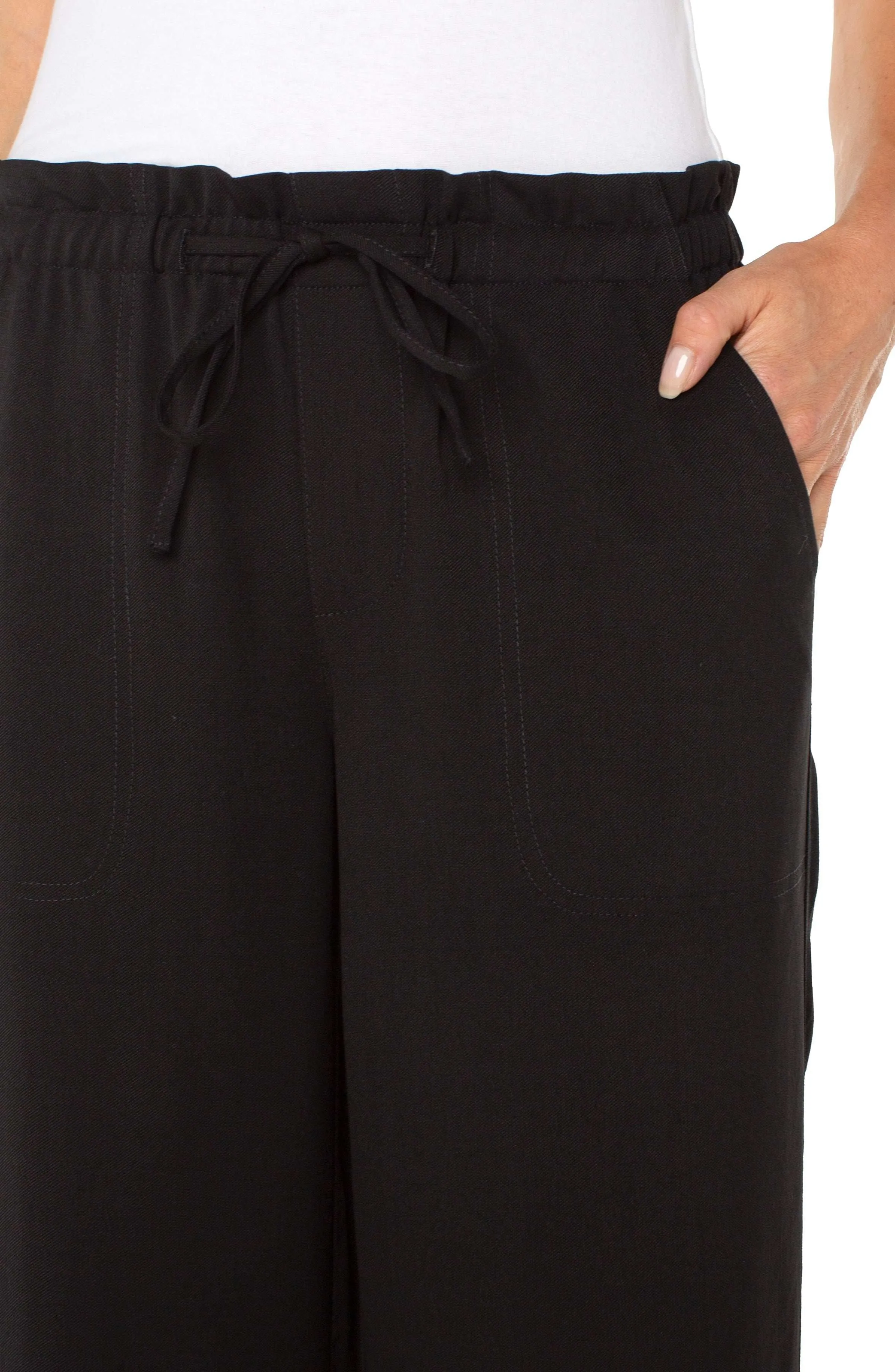 Pull-on Tie Waist Wide Leg Ankle | Liverpool