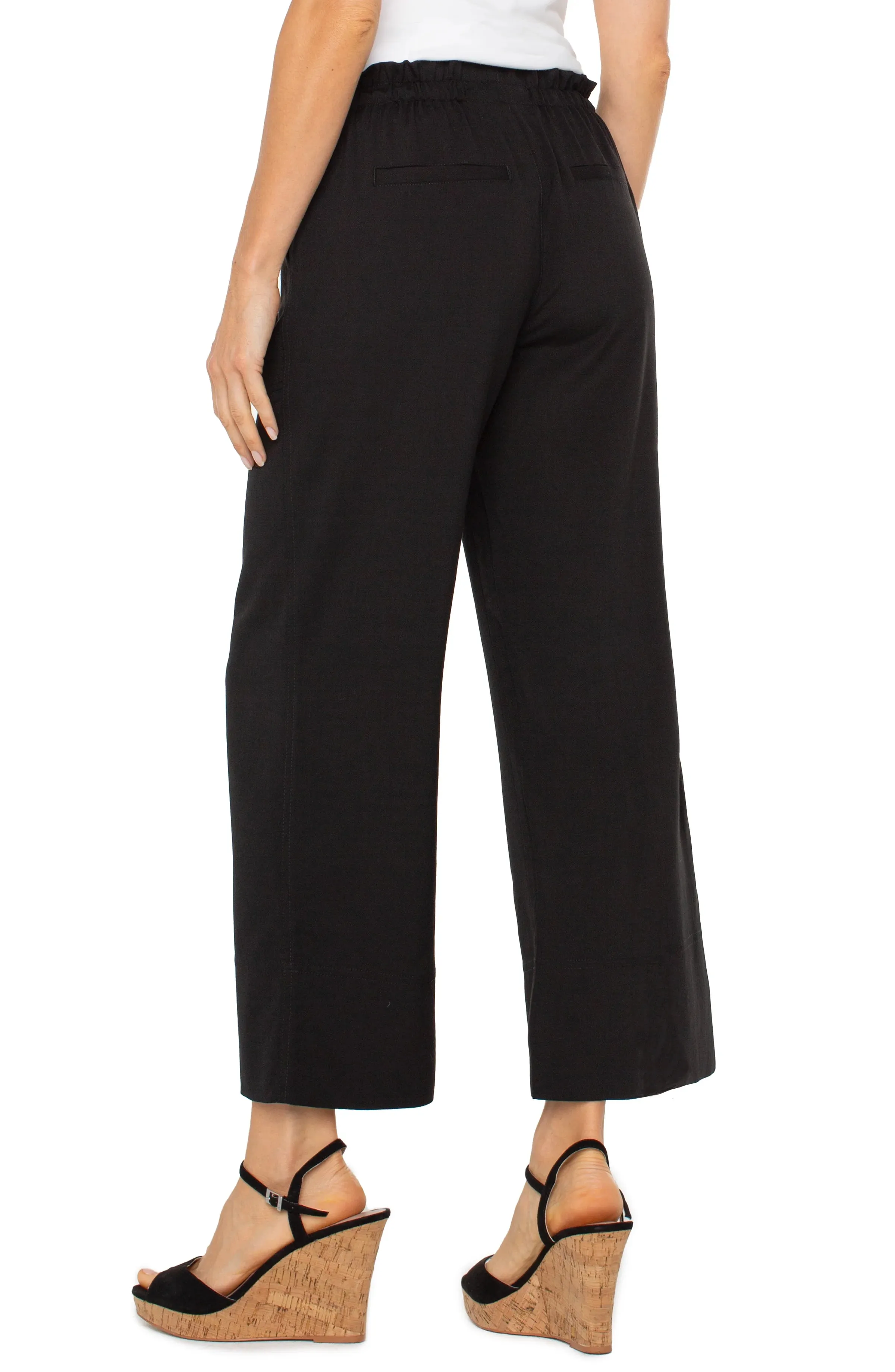 Pull-on Tie Waist Wide Leg Ankle | Liverpool