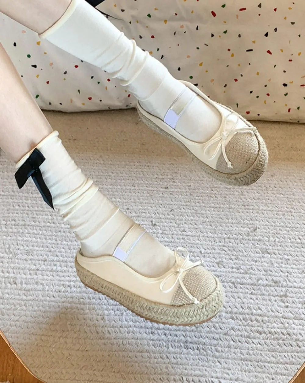Rattan Sandals Raffia Ballet Flat for Women Platform Espadrilles Dress Shoes Straw Woven Sneakerina Casual House Slippers Breathable Open Toes Comfort Walking Slides Summer Beach Party Cruise Vacation