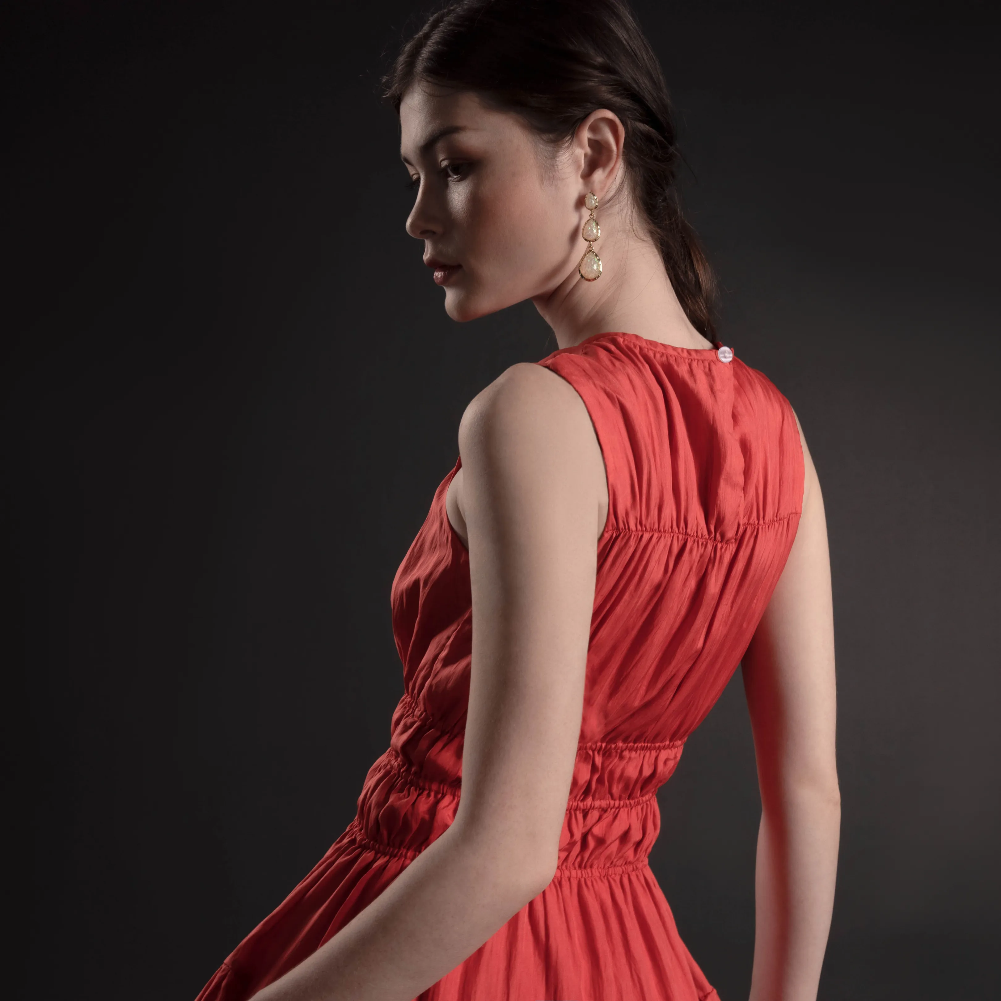 Relaxed Silk Midi Dress - Silk Short Dress